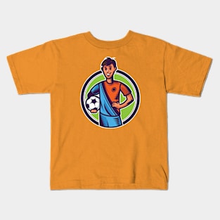 Soccer player holding ball Kids T-Shirt